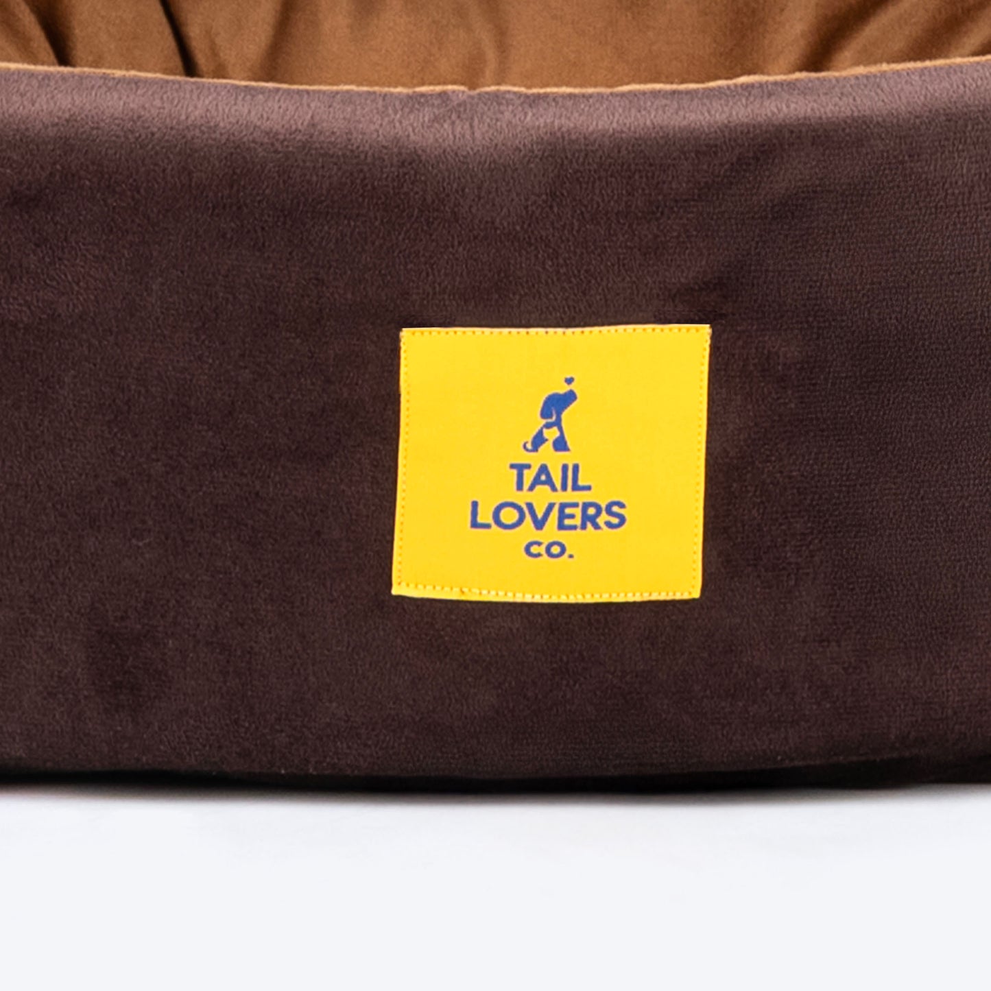 TLC Cave Bedding With Removable Cushion For Dog & Cat - Dark Brown & Beige - Heads Up For Tails