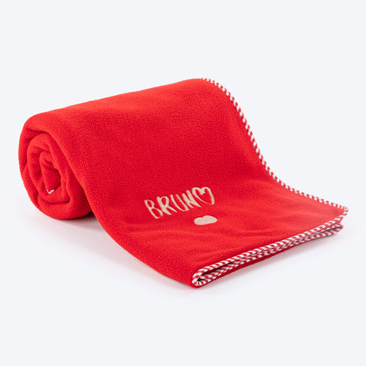 HUFT Personalised Snuggle Blanket For Dog & Cat - Red - Heads Up For Tails