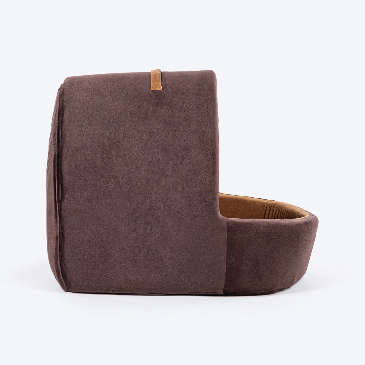 TLC Cave Bedding With Removable Cushion For Dog & Cat - Dark Brown & Beige - Heads Up For Tails