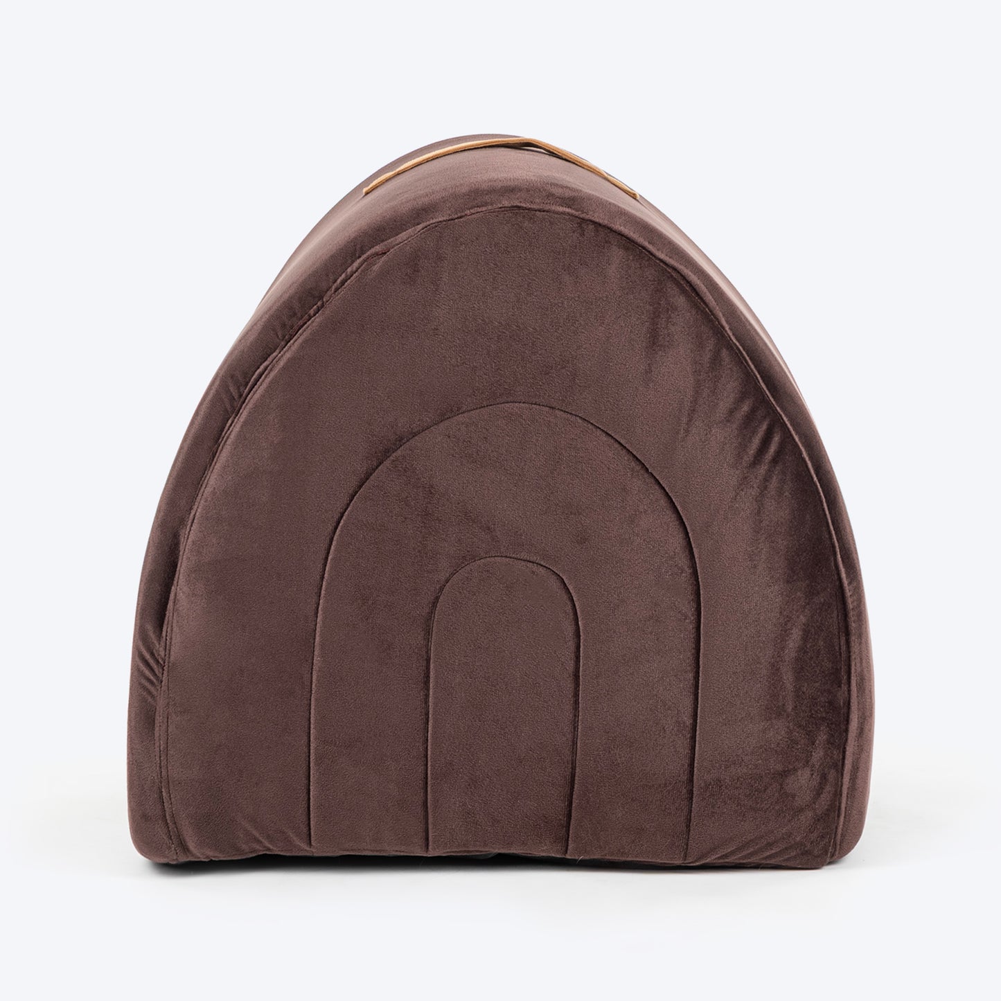 TLC Cave Bedding With Removable Cushion For Dog & Cat - Dark Brown & Beige - Heads Up For Tails