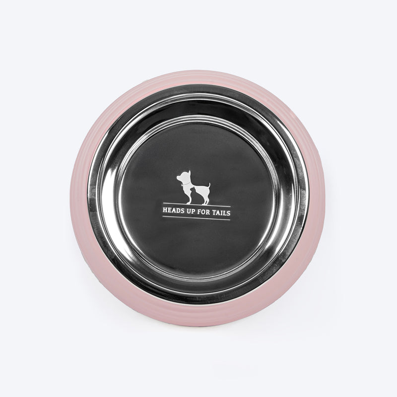 HUFT Breezy Basics Wave Embossed Melamine Bowl For Dog - Peach - Heads Up For Tails