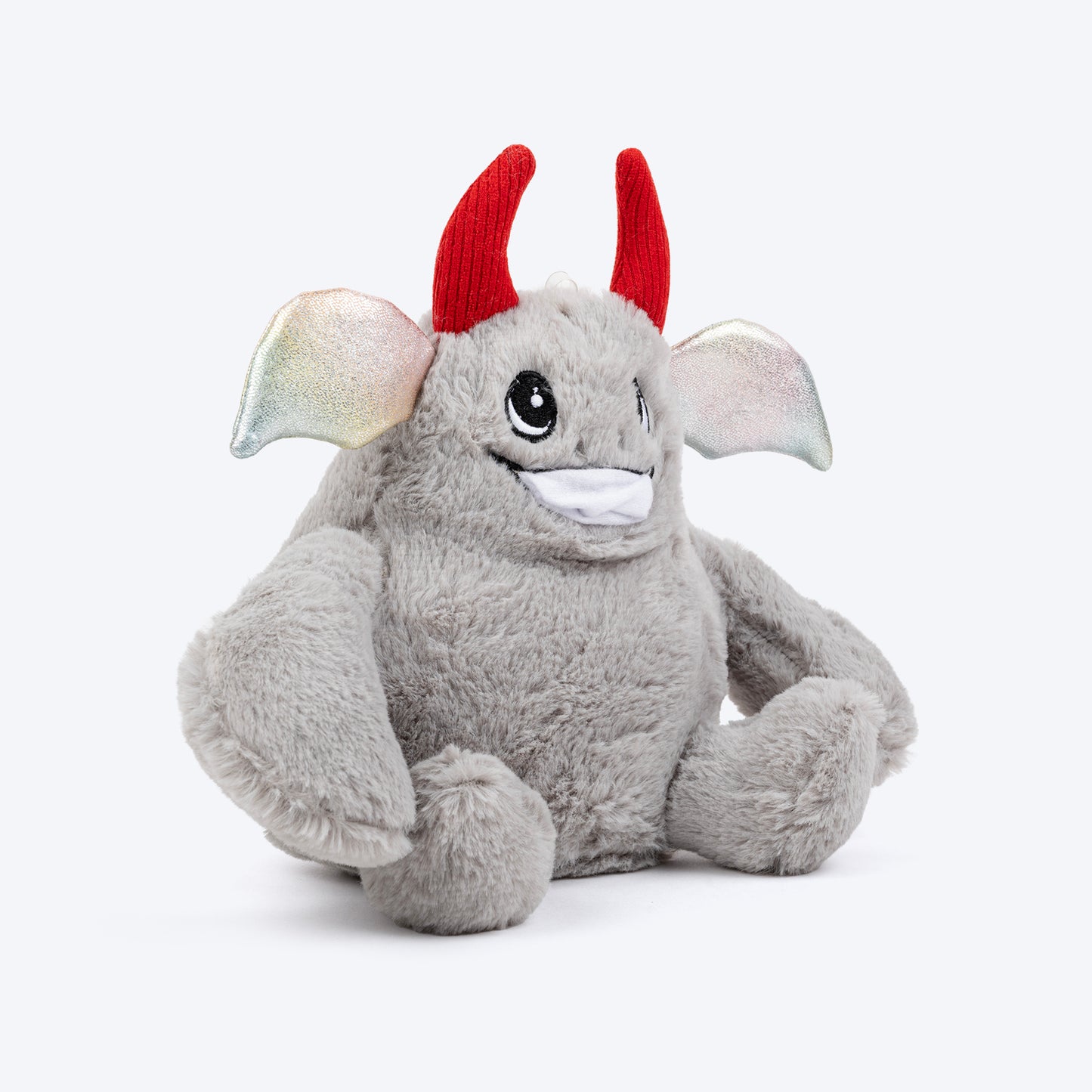HUFT Aqua-Boo Squeaky Cuddle Plush Toy For Dog - Grey - Heads Up For Tails