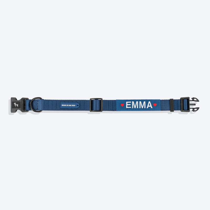 HUFT Personalised Classic Dog Collar - Navy - Heads Up For Tails