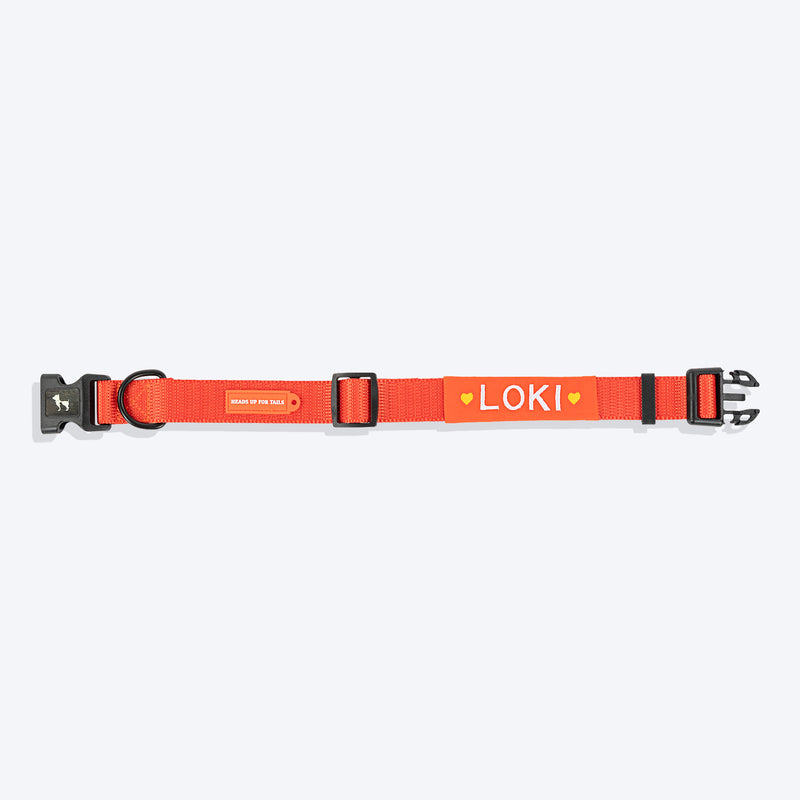 HUFT Personalised Classic Dog Collar - Rust Orange - Heads Up For Tails