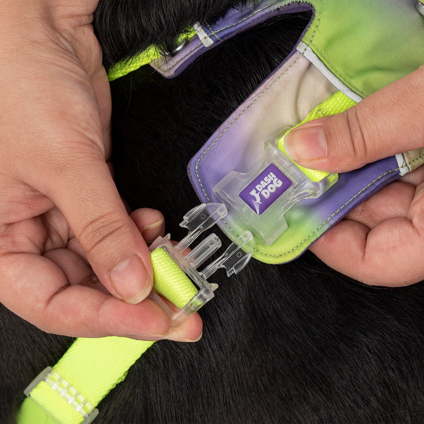 Dash Dog Neon Fusion Outdoor Ease Harness For Dog - Neon Green - Heads Up For Tails