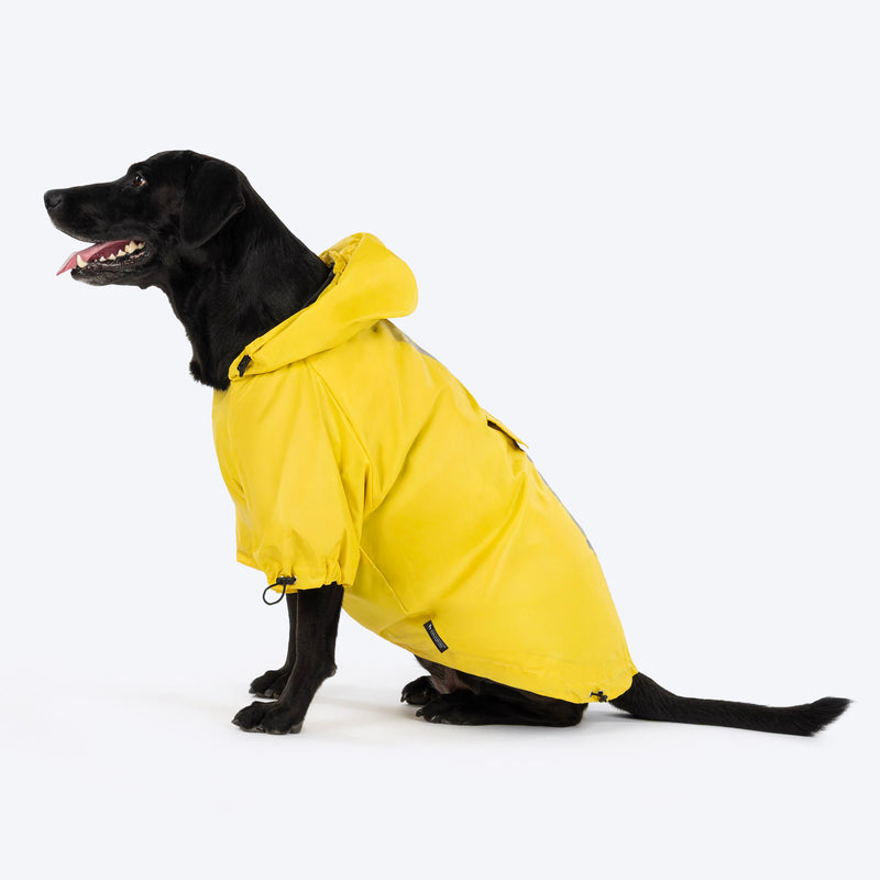 HUFT Magical Mist Raincoat With Harness Opening For Dog - Yellow - Heads Up For Tails