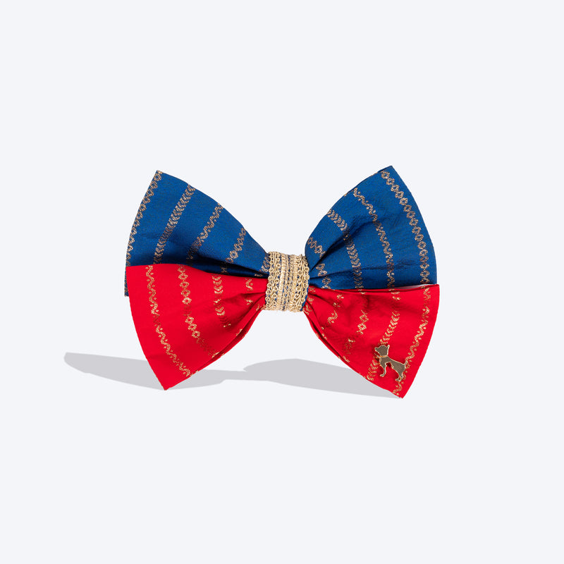 HUFT Royal Rang Bow Tie For Dog - Red & Blue - Heads Up For Tails
