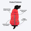 HUFT Magical Mist Raincoat With Harness Opening For Dog - Red - Heads Up For Tails