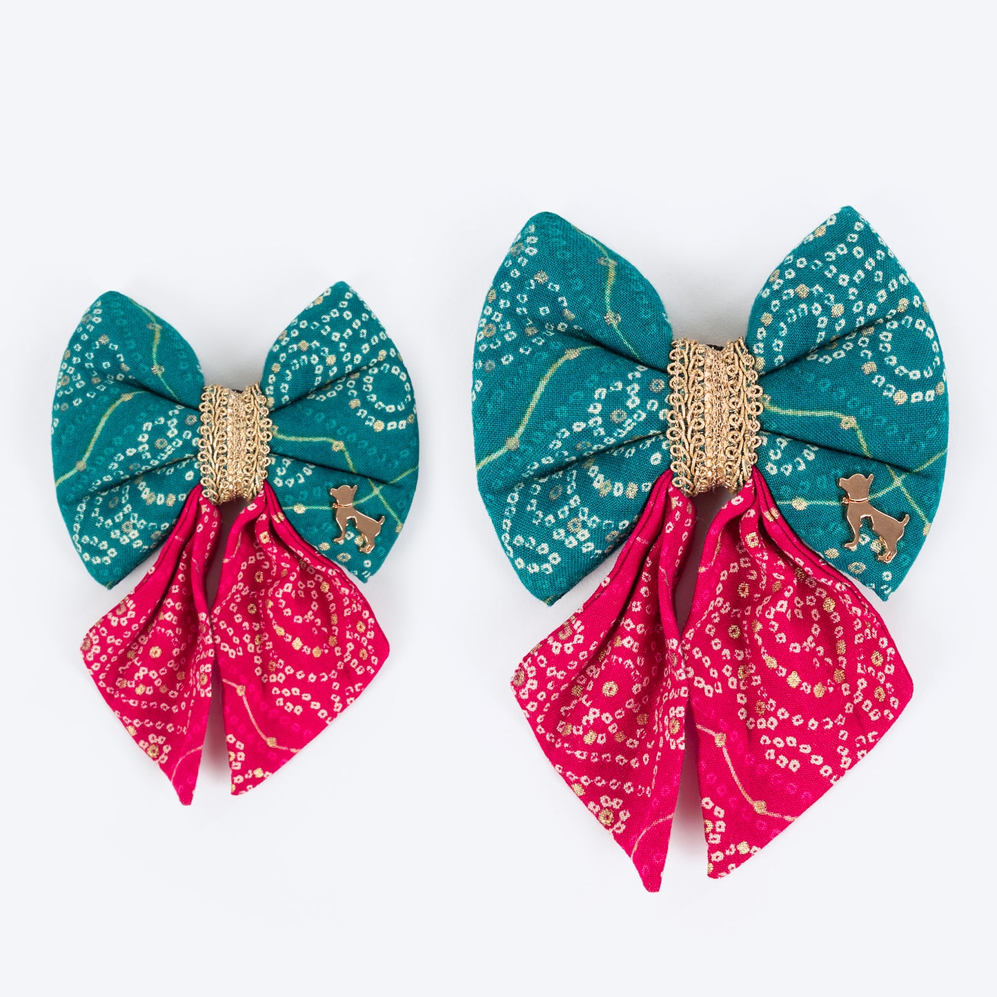 HUFT Rang Biranga Bow Tie For Dog - Green & Pink