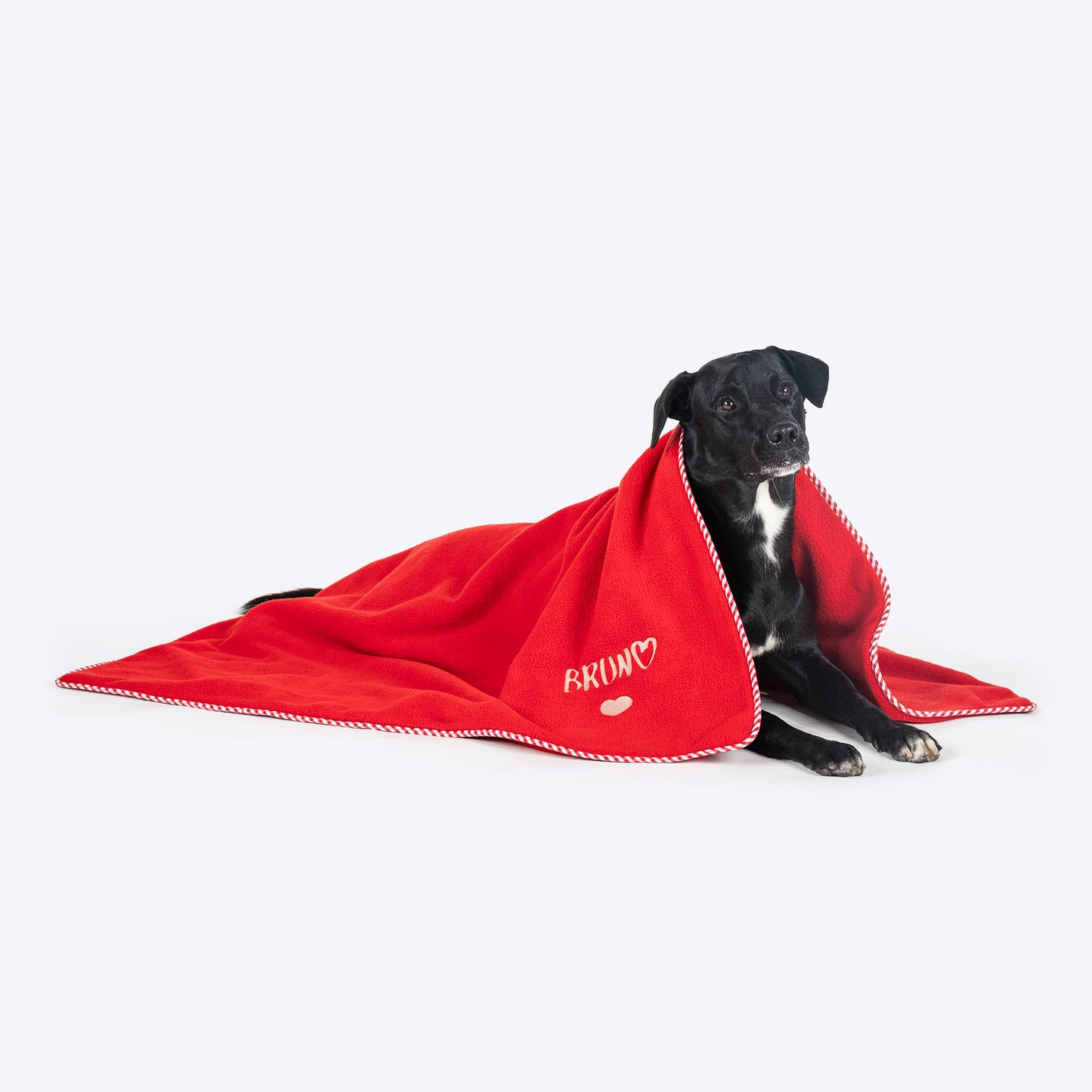 HUFT Personalised Snuggle Blanket For Dog & Cat - Red - Heads Up For Tails