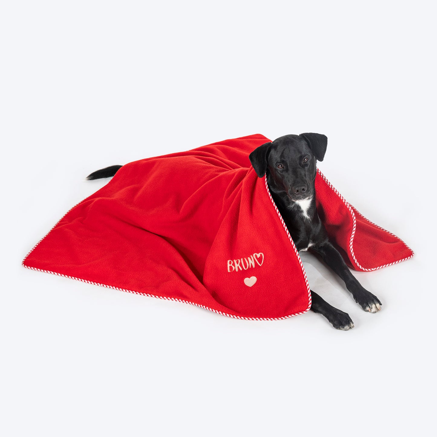 HUFT Personalised Snuggle Blanket For Dog & Cat - Red - Heads Up For Tails