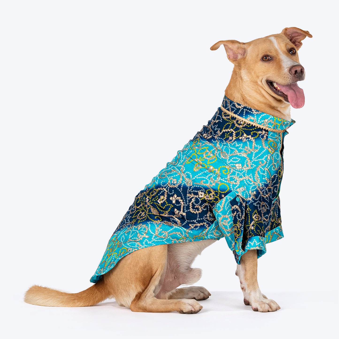HUFT Festive Bliss Kurta For Dog - Blue - Heads Up For Tails