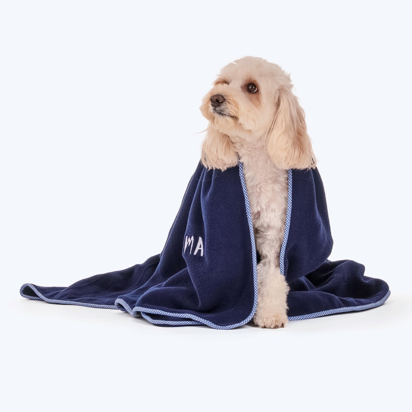 HUFT Personalised Snuggle Blanket For Dog & Cat - Navy - Heads Up For Tails
