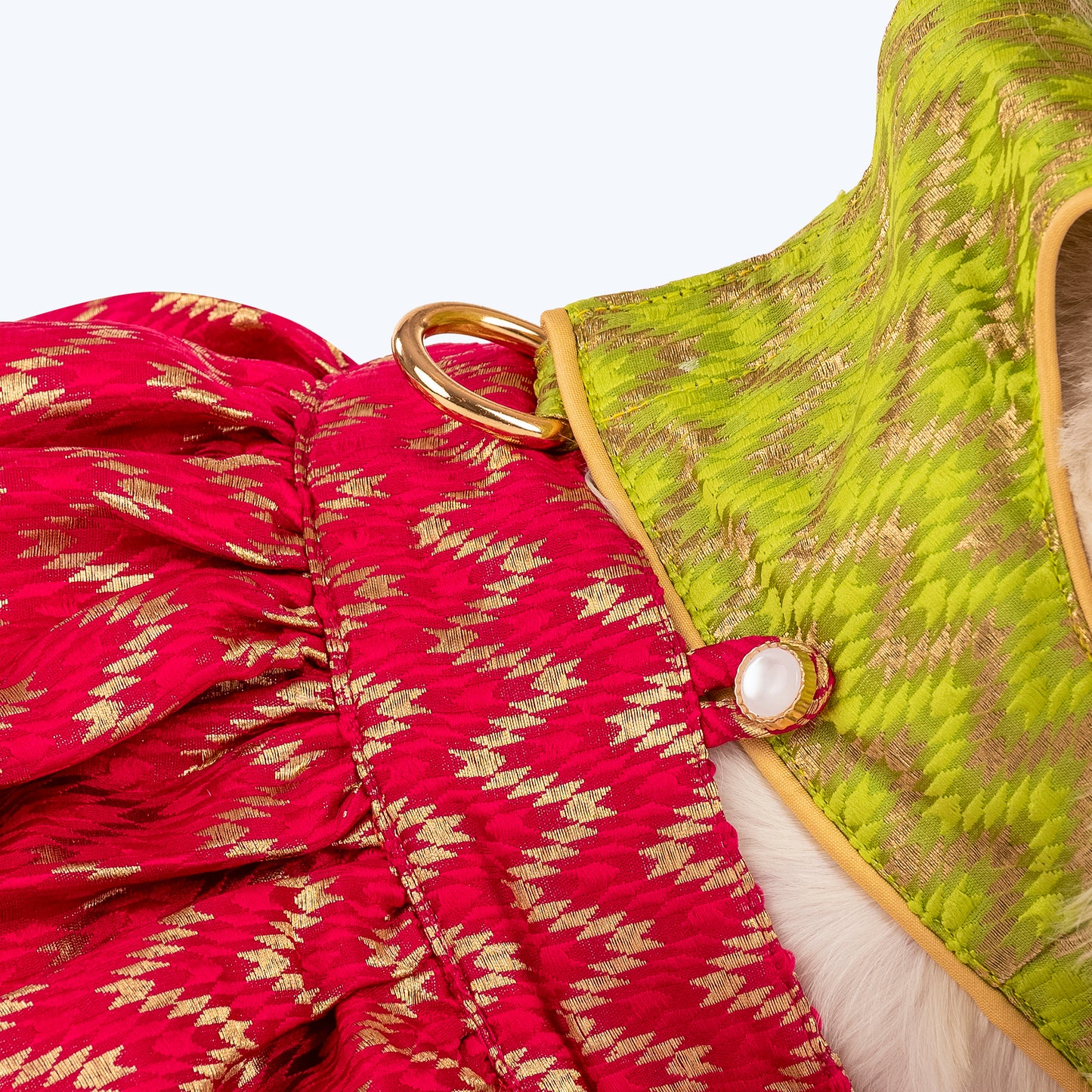 HUFT Made To Order Desi Girl Dog Lehenga Choli - Mint Green & Pink - Heads Up For Tails