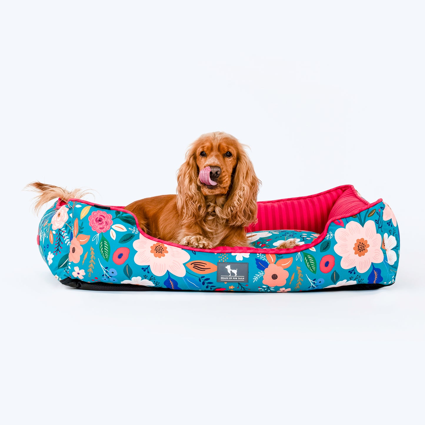 HUFT Blooming Days Personalised Lounger Bed For Dog - Yellow - Heads Up For Tails