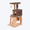 HUFT Purrfect Playhouse Multipurpose Cat Tree - Brown & Beige