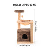 HUFT Cozy Crest Multipurpose Cat Tree - Brown & Beige