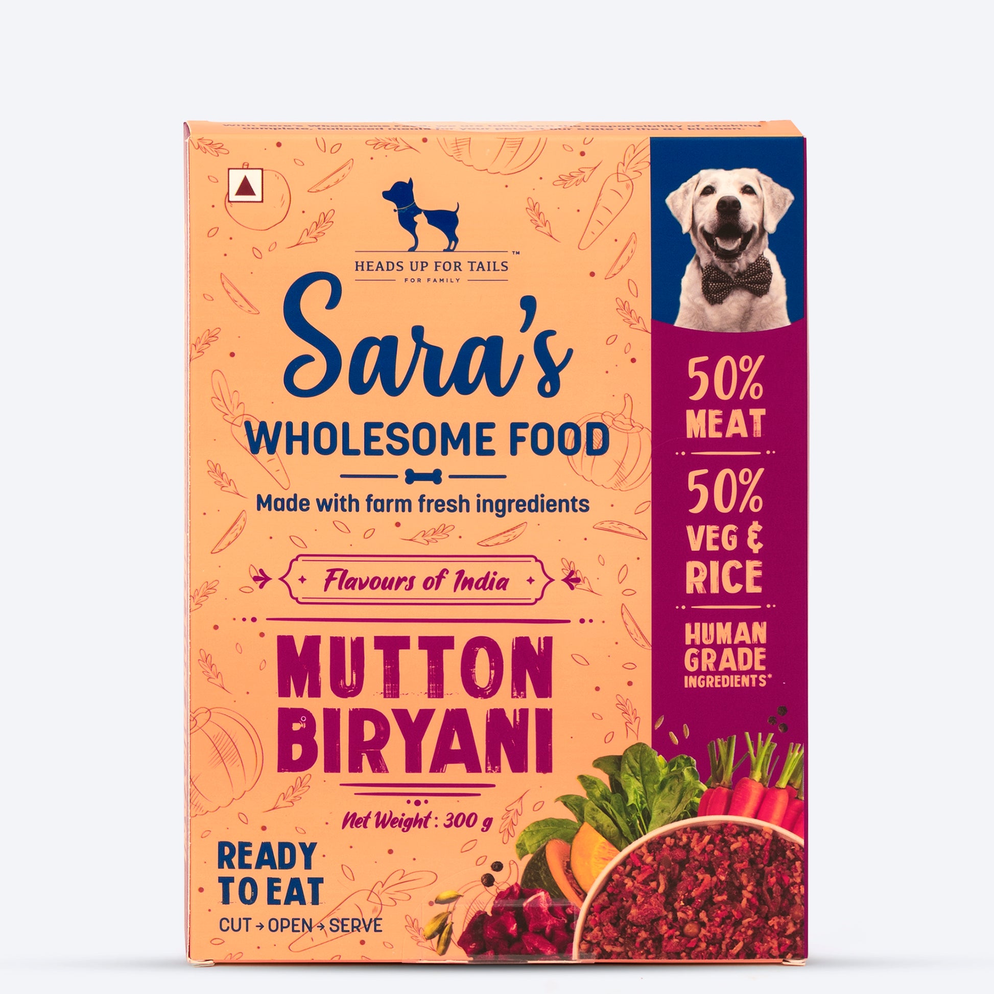 HUFT Sara’s Wholesome Food (Flavours of India) - Mutton Biryani (300 g) - Heads Up For Tails