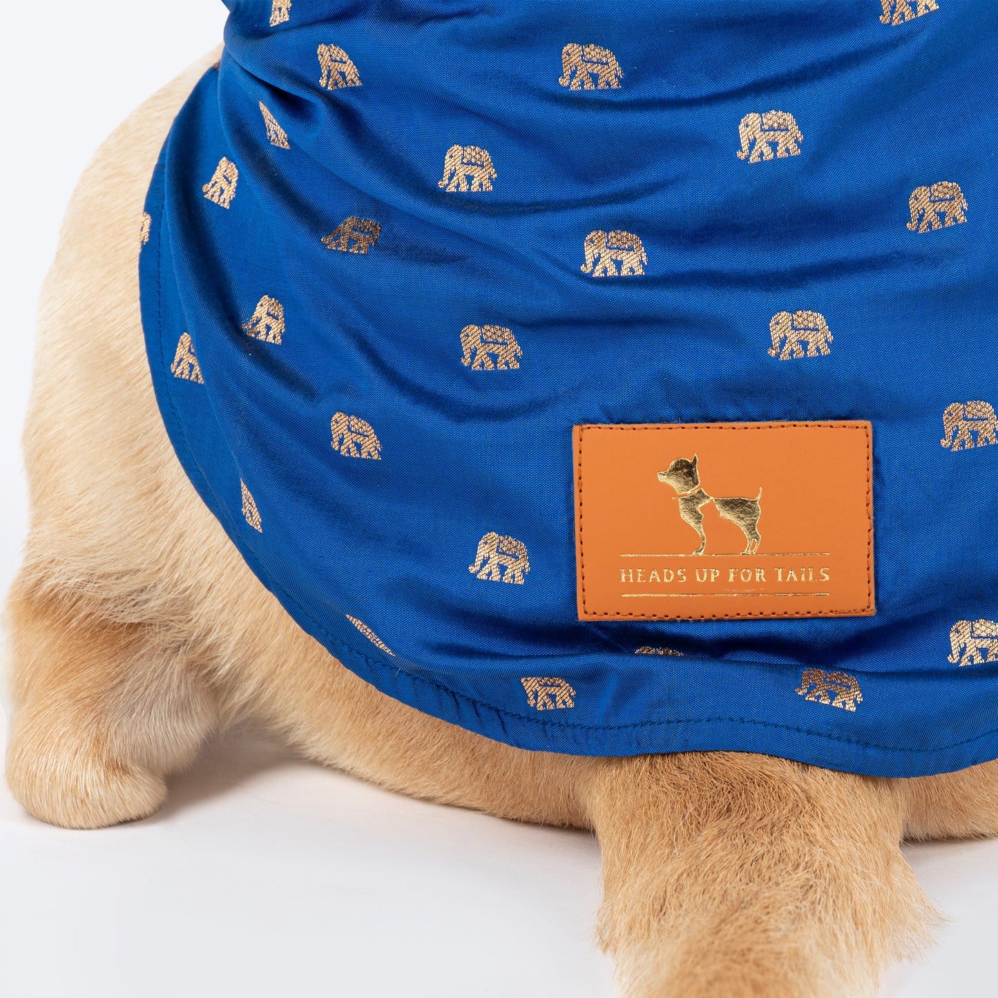 HUFT Royal Elephant Brocade Kurta For Dog - Navy Blue - Heads Up For Tails