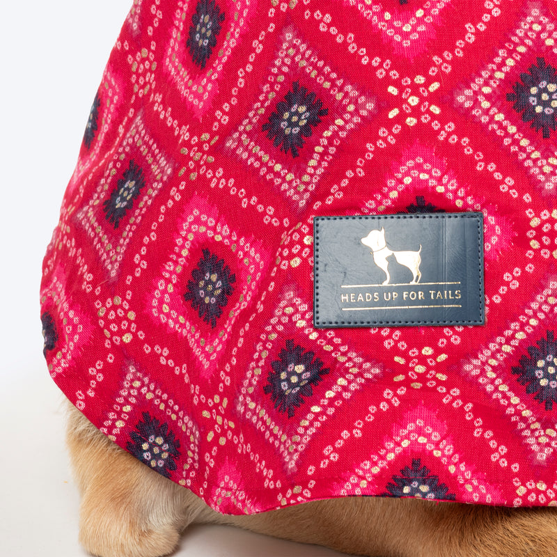 HUFT Rang Riwaz Kurta For Dog - Pink - Heads Up For Tails