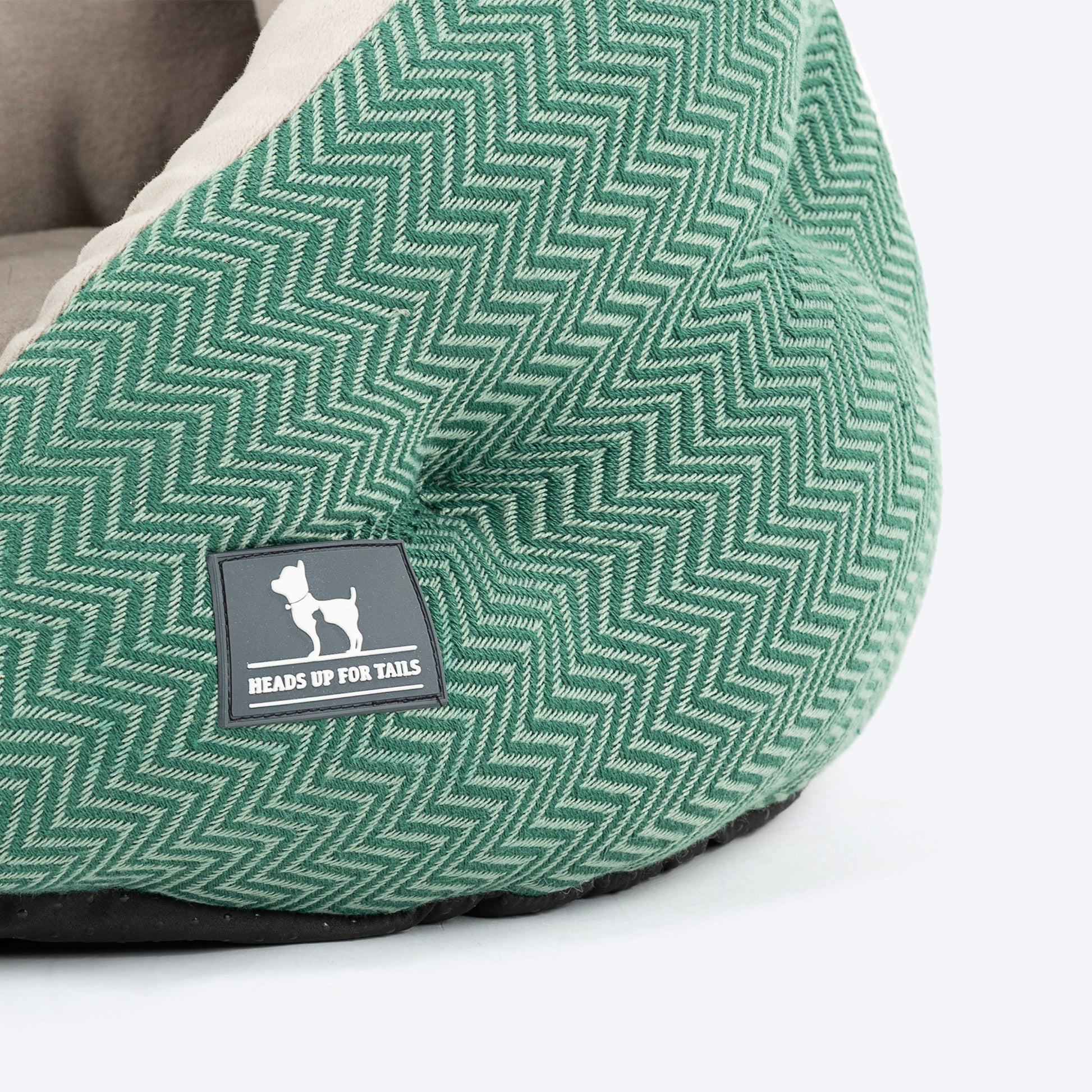 HUFT Purrfect Perch Bed With Avocado Plush Toy For Cats & Puppy - Green & Grey - Heads Up For Tails