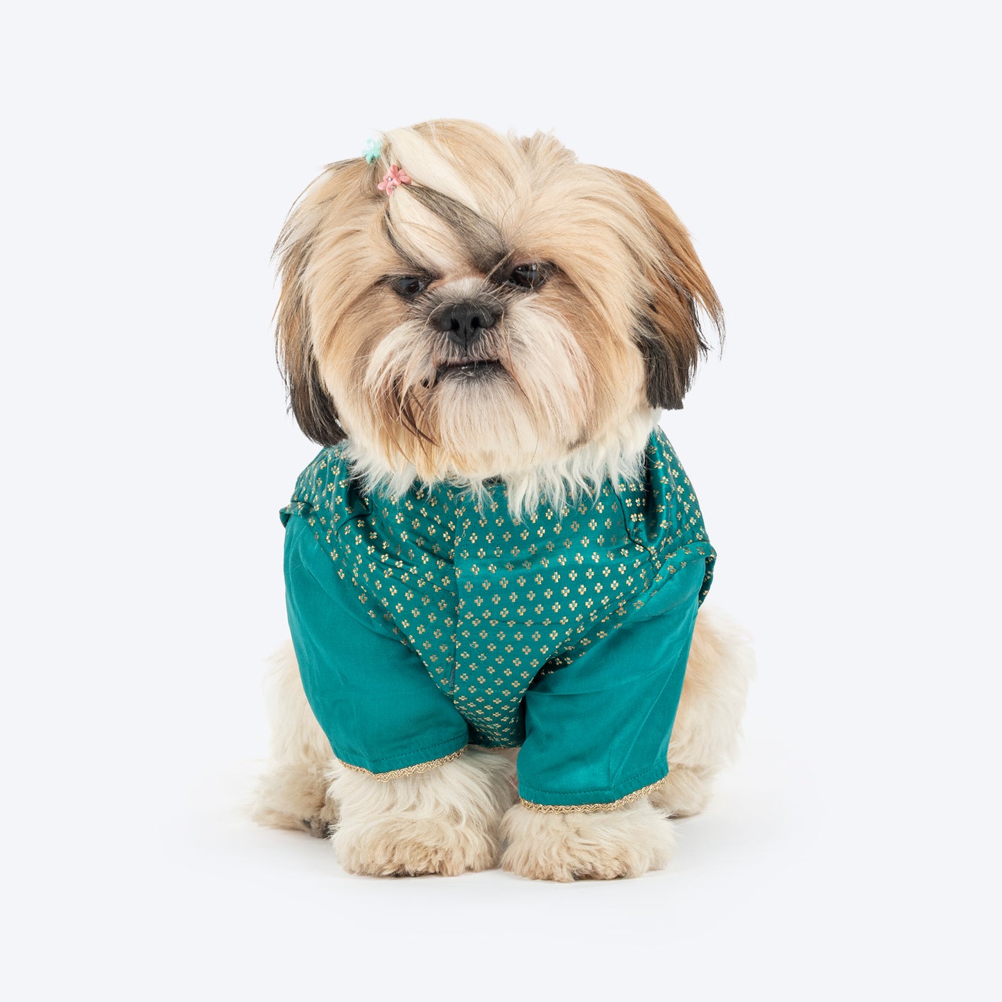 HUFT Shahi Paws Kurta For Dog - Green - Heads Up For Tails