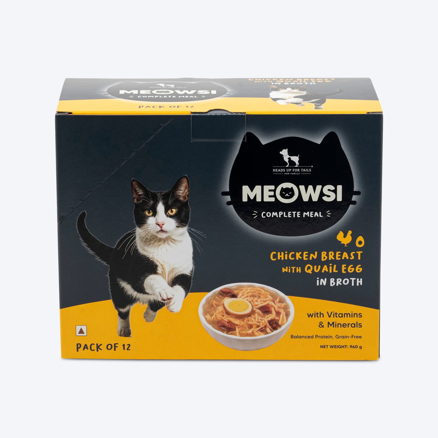 Meowsi by HUFT Chicken Breast With Quail Egg In Broth Cat Wet Food - 80 gm - Heads Up For Tails
