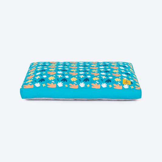 TLC Leaf Labyrinth Flat Haven Bed For Dog - Blue - Heads Up For Tails