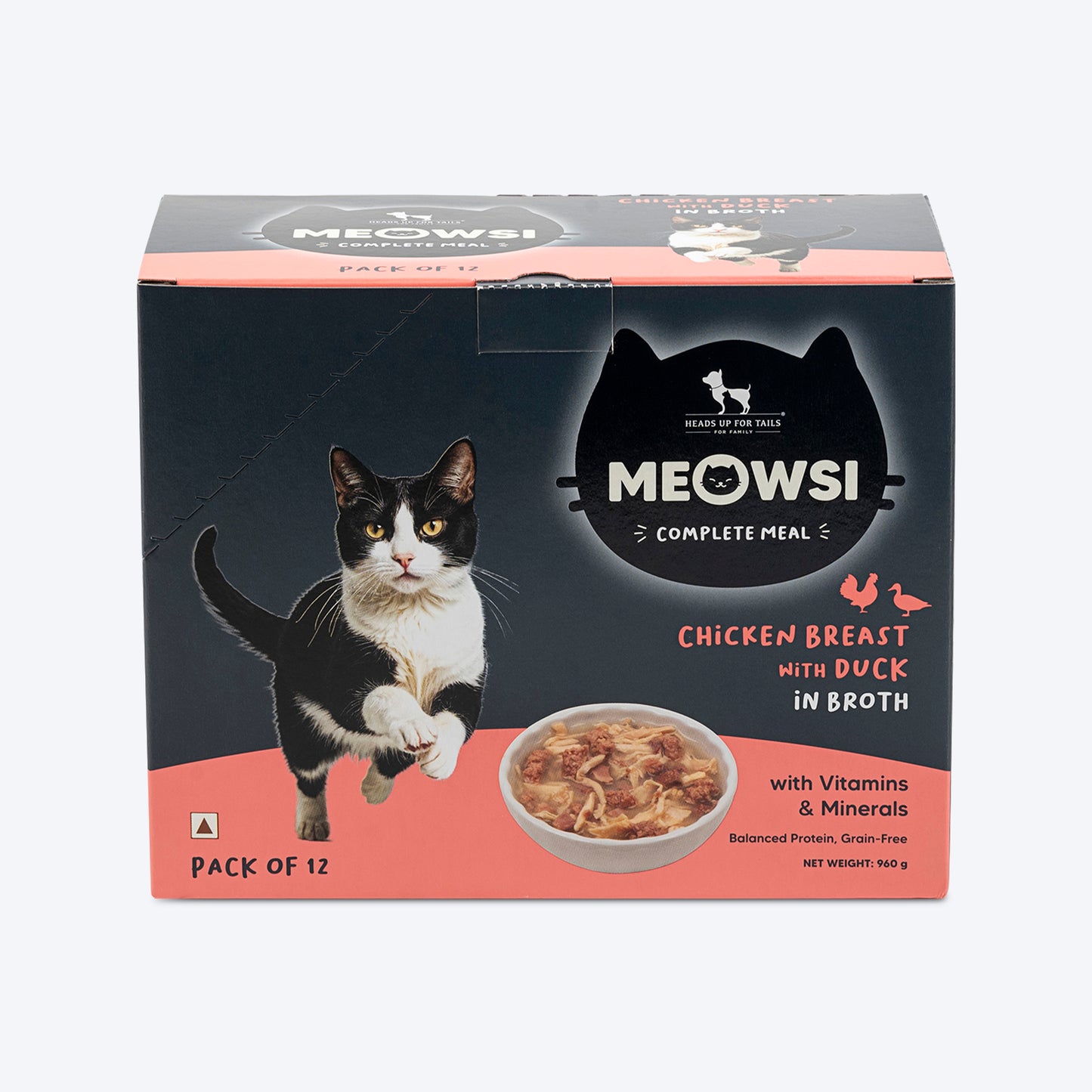 Meowsi by HUFT Chicken Breast With Duck In Broth Cat Wet Food - 80 gm - Heads Up For Tails