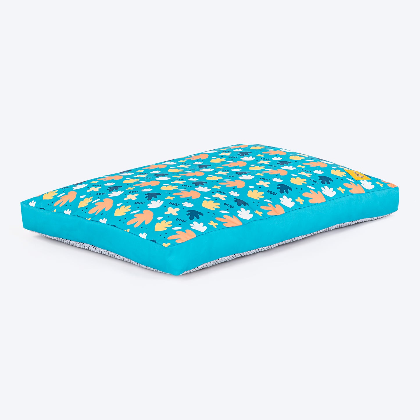 TLC Leaf Labyrinth Flat Haven Bed For Dog - Blue - Heads Up For Tails