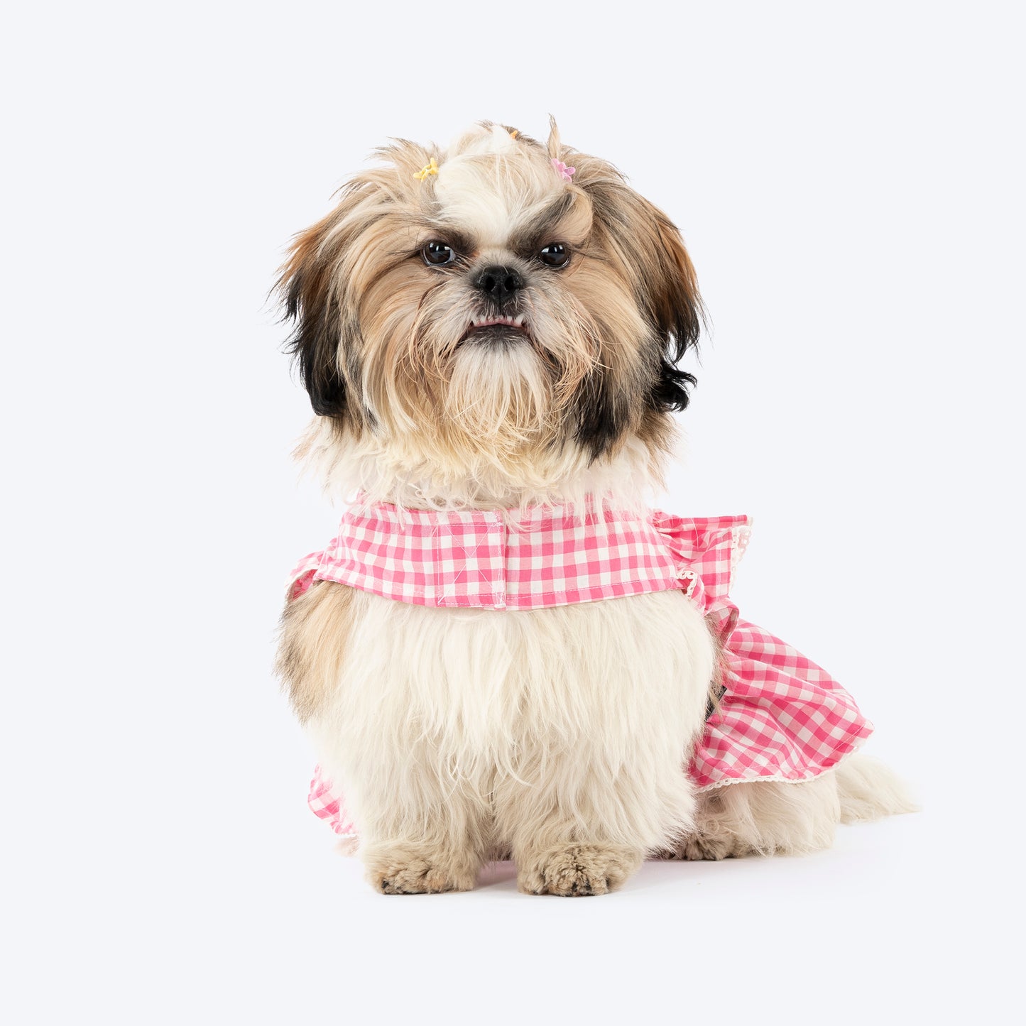 HUFT Check Charms Dress For Dog - Pink - Heads Up For Tails