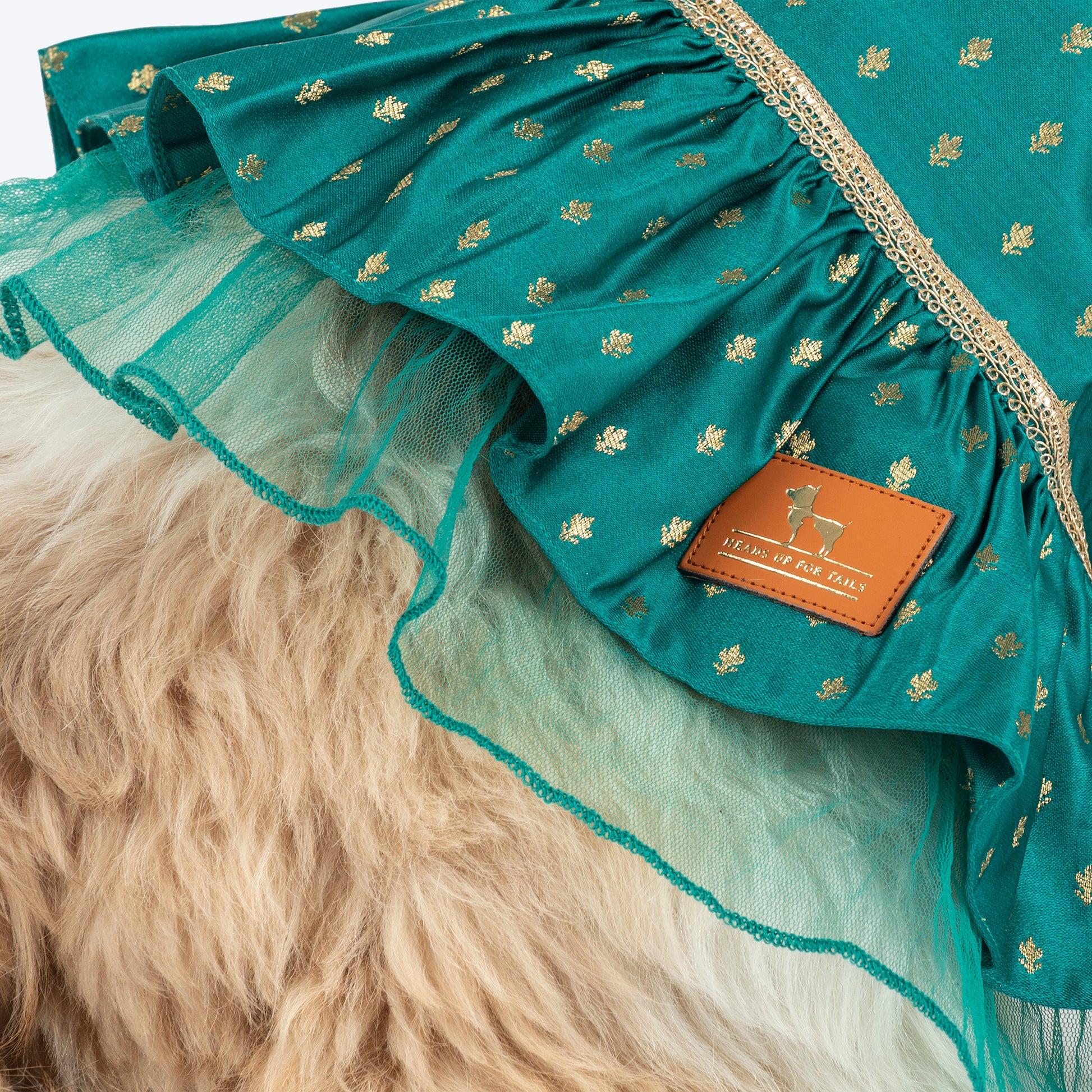 HUFT Desi Dazzle Dress For Dog - Green - Heads Up For Tails