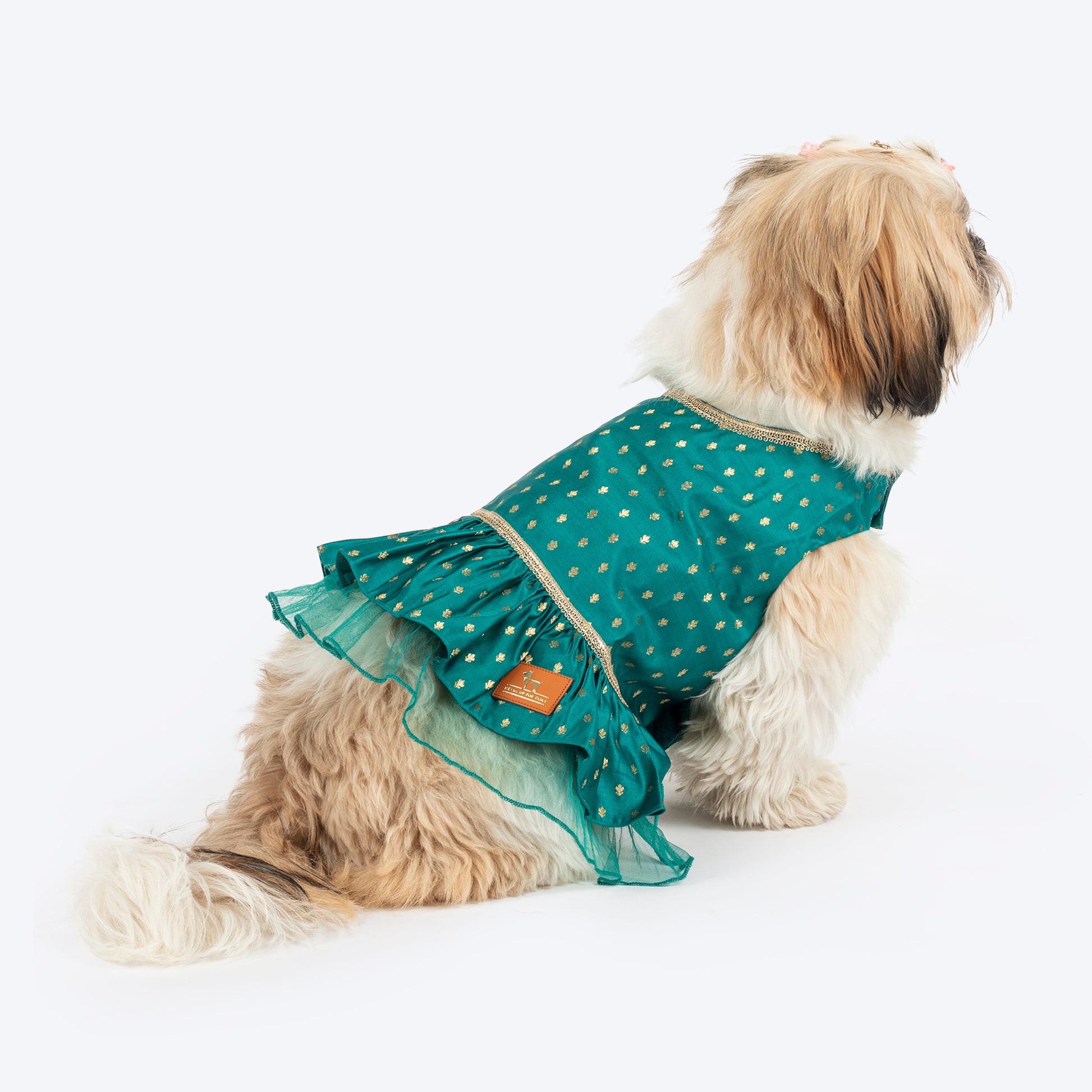 HUFT Desi Dazzle Dress For Dog - Green - Heads Up For Tails