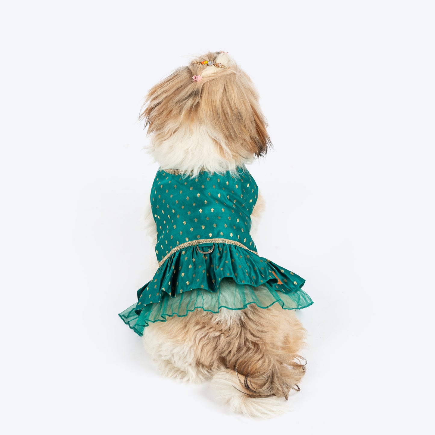 HUFT Desi Dazzle Dress For Dog - Green - Heads Up For Tails
