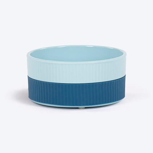 HUFT Dual Color Fun Melamine Bowl For Dog - Blue