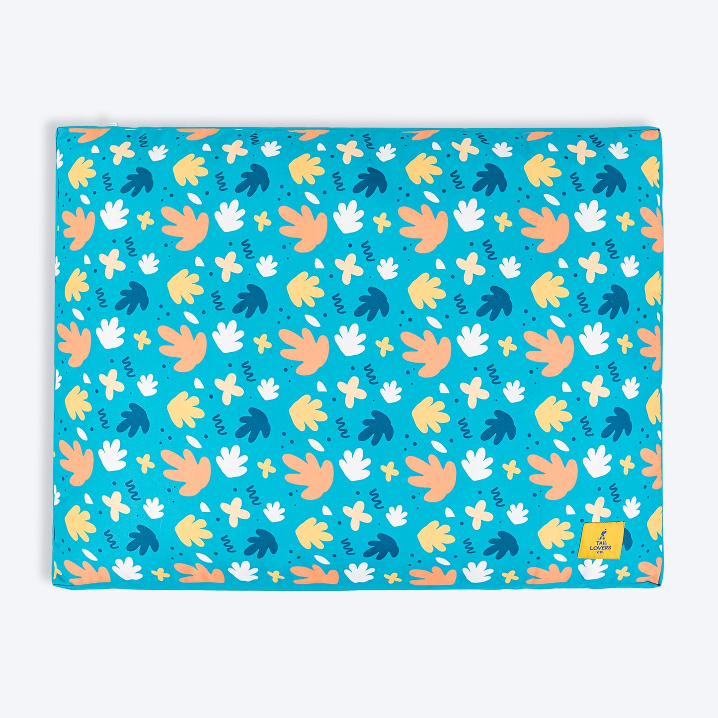 TLC Leaf Labyrinth Flat Haven Bed For Dog - Blue - Heads Up For Tails
