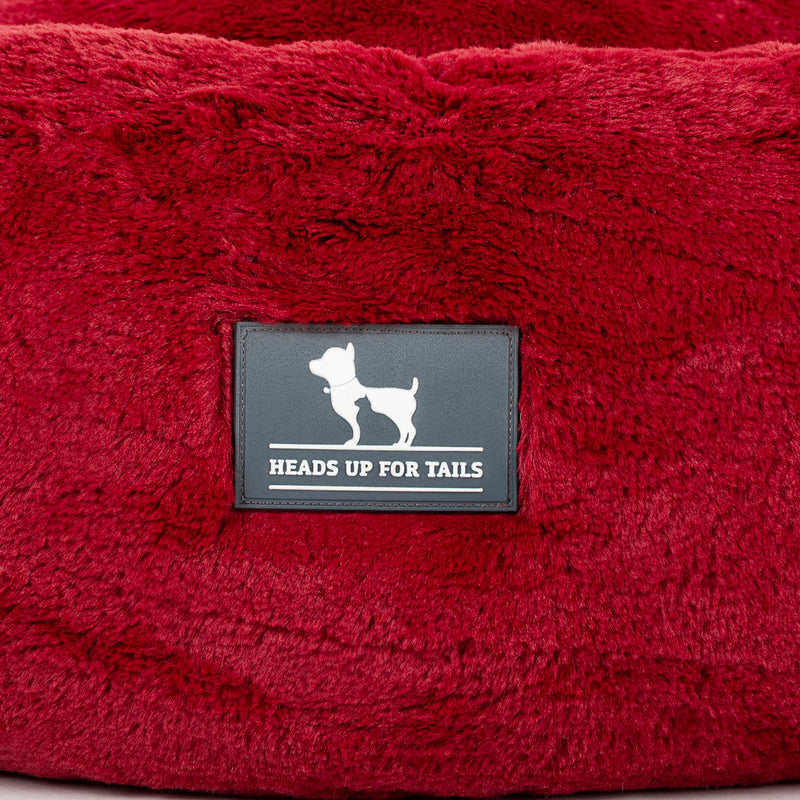 HUFT Snuggle Sphere Donut Bed For Dog & Cat - Red - Heads Up For Tails