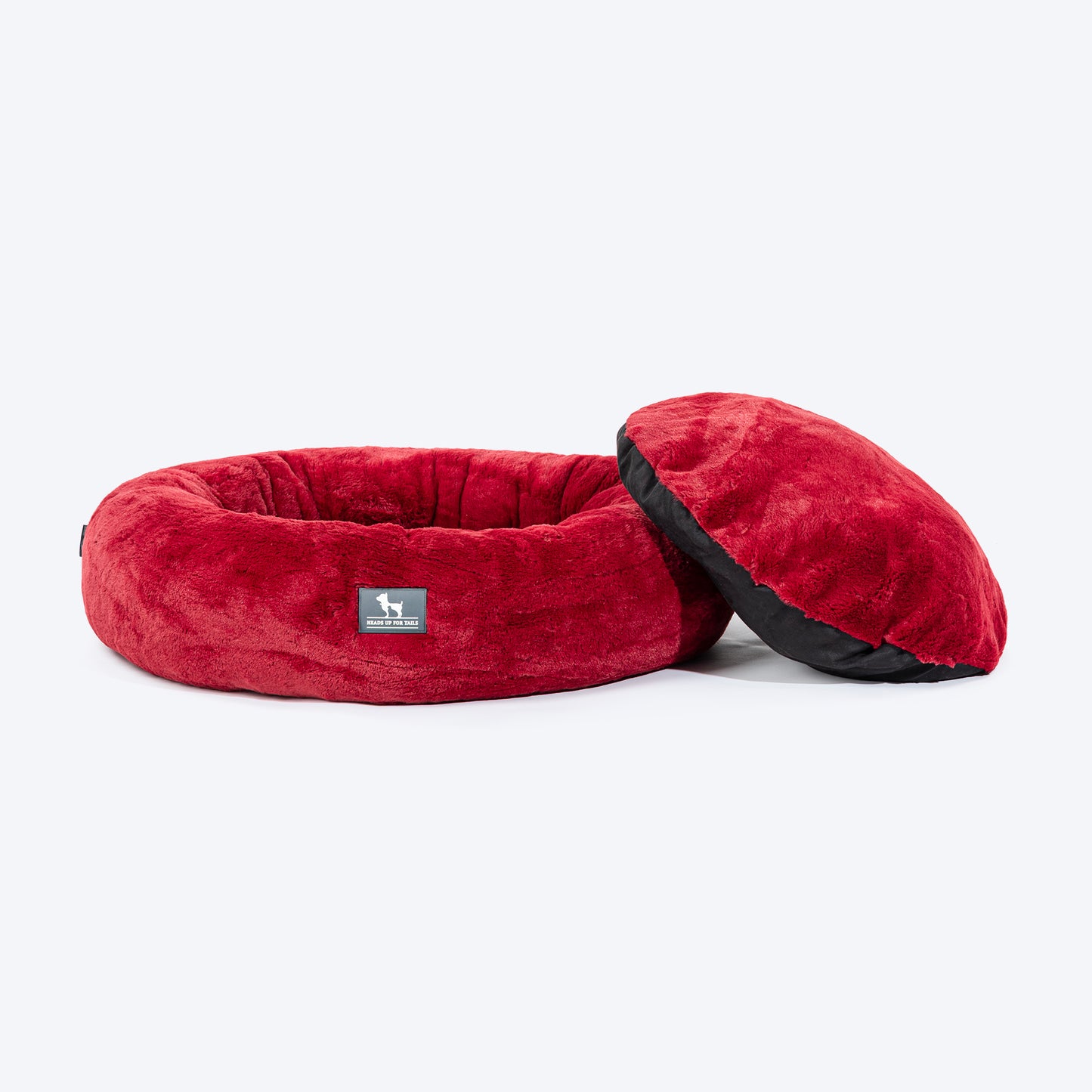 HUFT Snuggle Sphere Donut Bed For Dog & Cat - Red - Heads Up For Tails