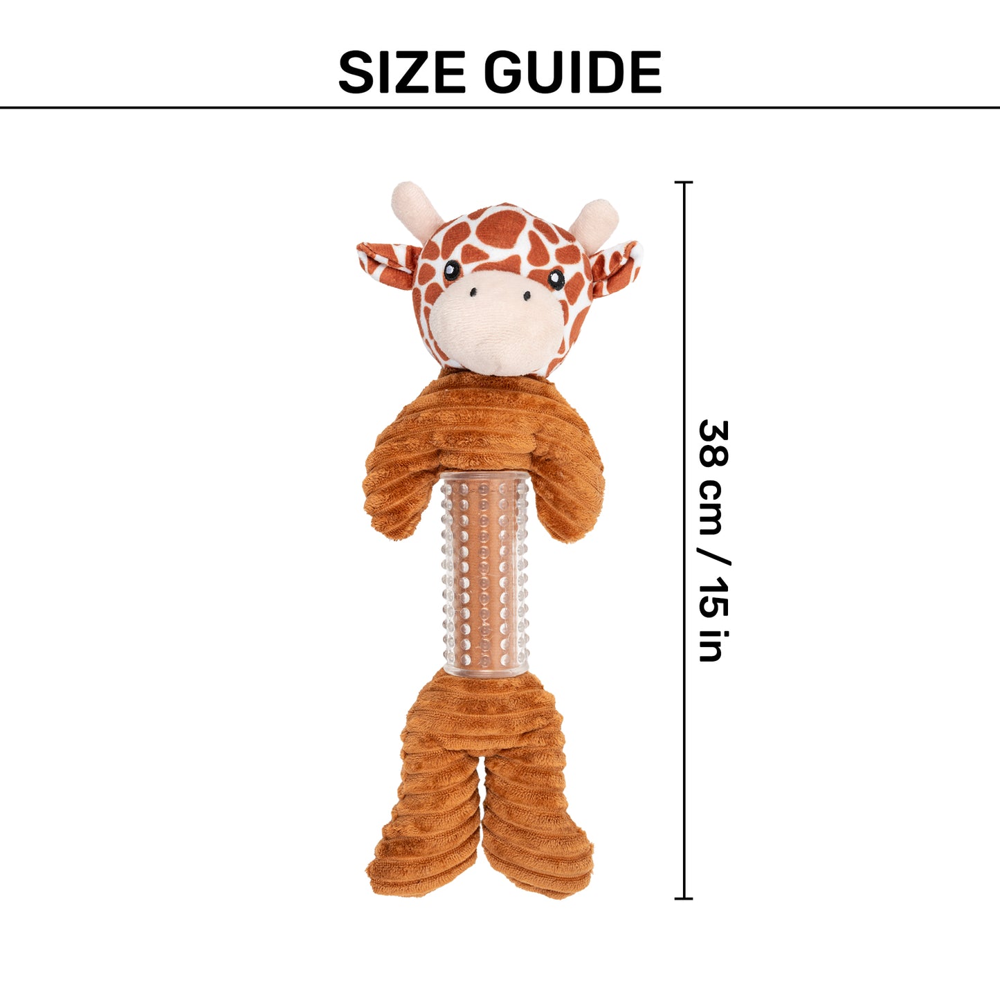 HUFT Deerest Chew & Cuddle Squeaky Plush Toy For Dog - Brown - Heads Up For Tails