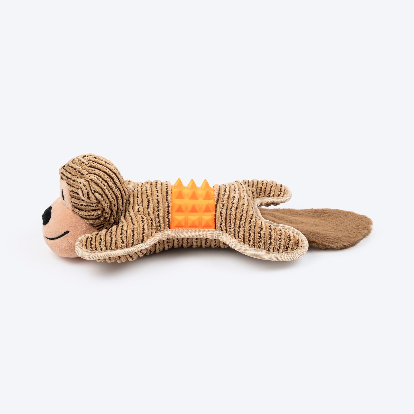 HUFT Chimpster Chew & Cuddle Squeaky Plush Toy For Dog - Tan - Heads Up For Tails