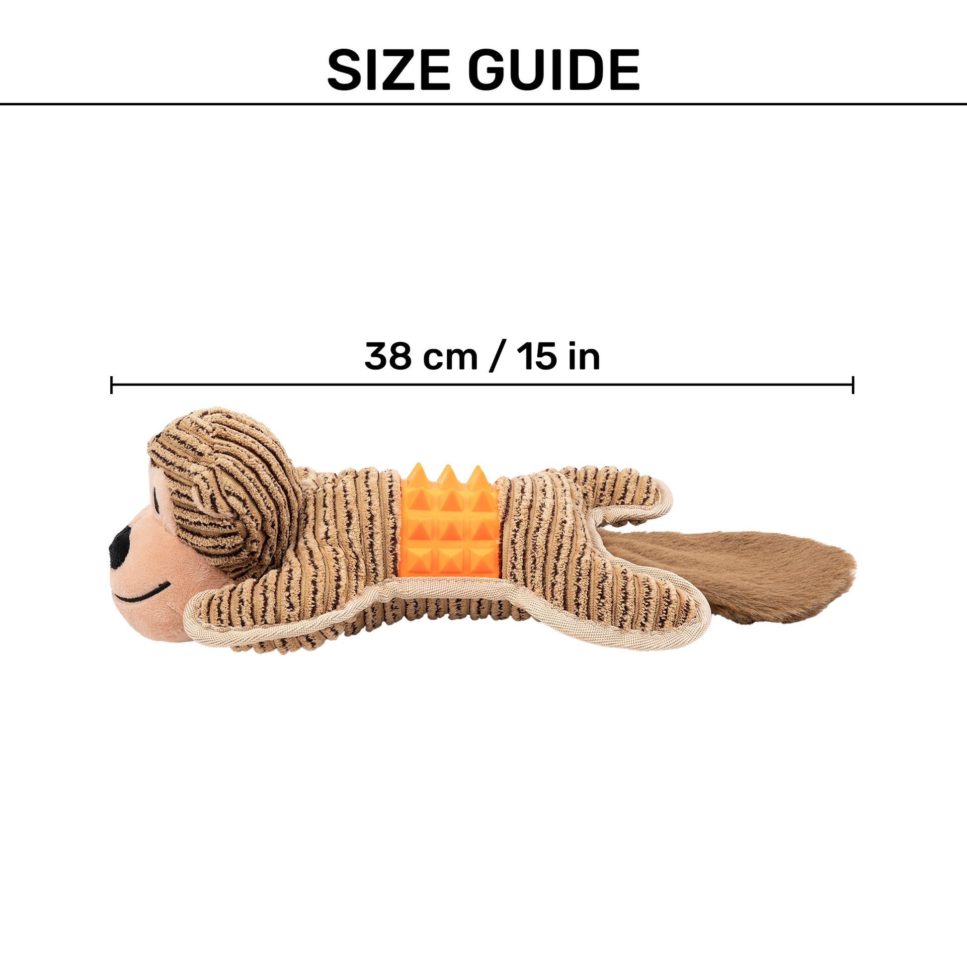 HUFT Chimpster Chew & Cuddle Squeaky Plush Toy For Dog - Tan - Heads Up For Tails