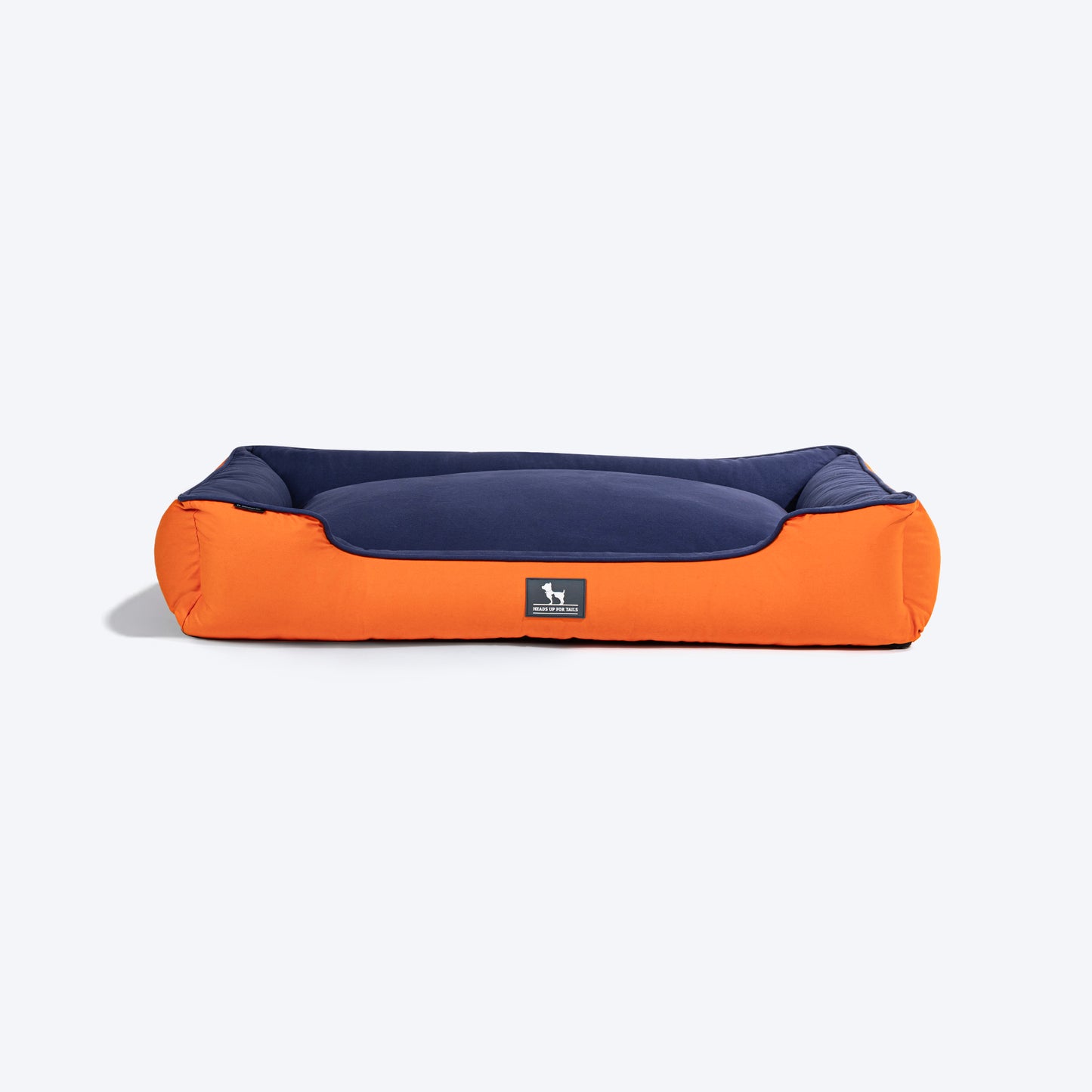 HUFT Classic Lounger Dog Bed - Orange & Blue - Heads Up For Tails