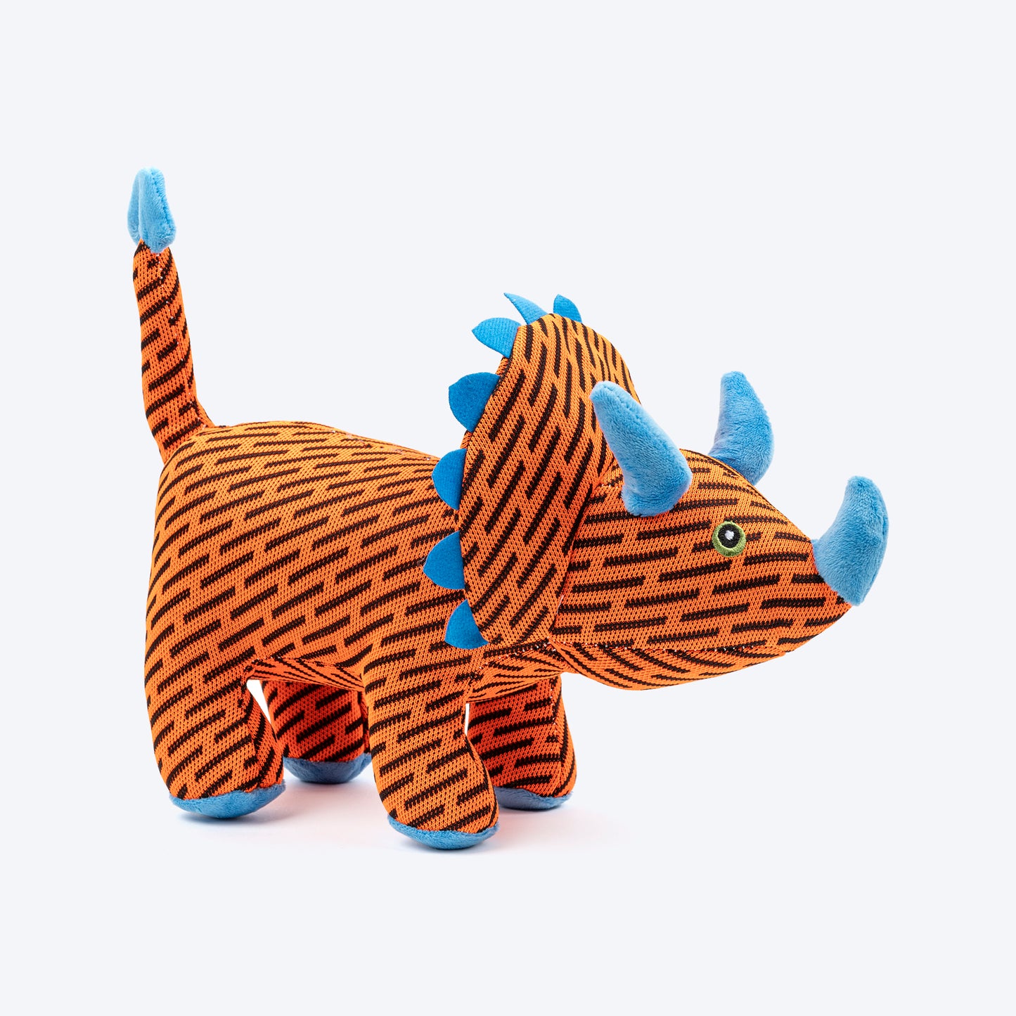 HUFT Wagosaurus Squeaky Plush Toy For Dog - Orange - Heads Up For Tails