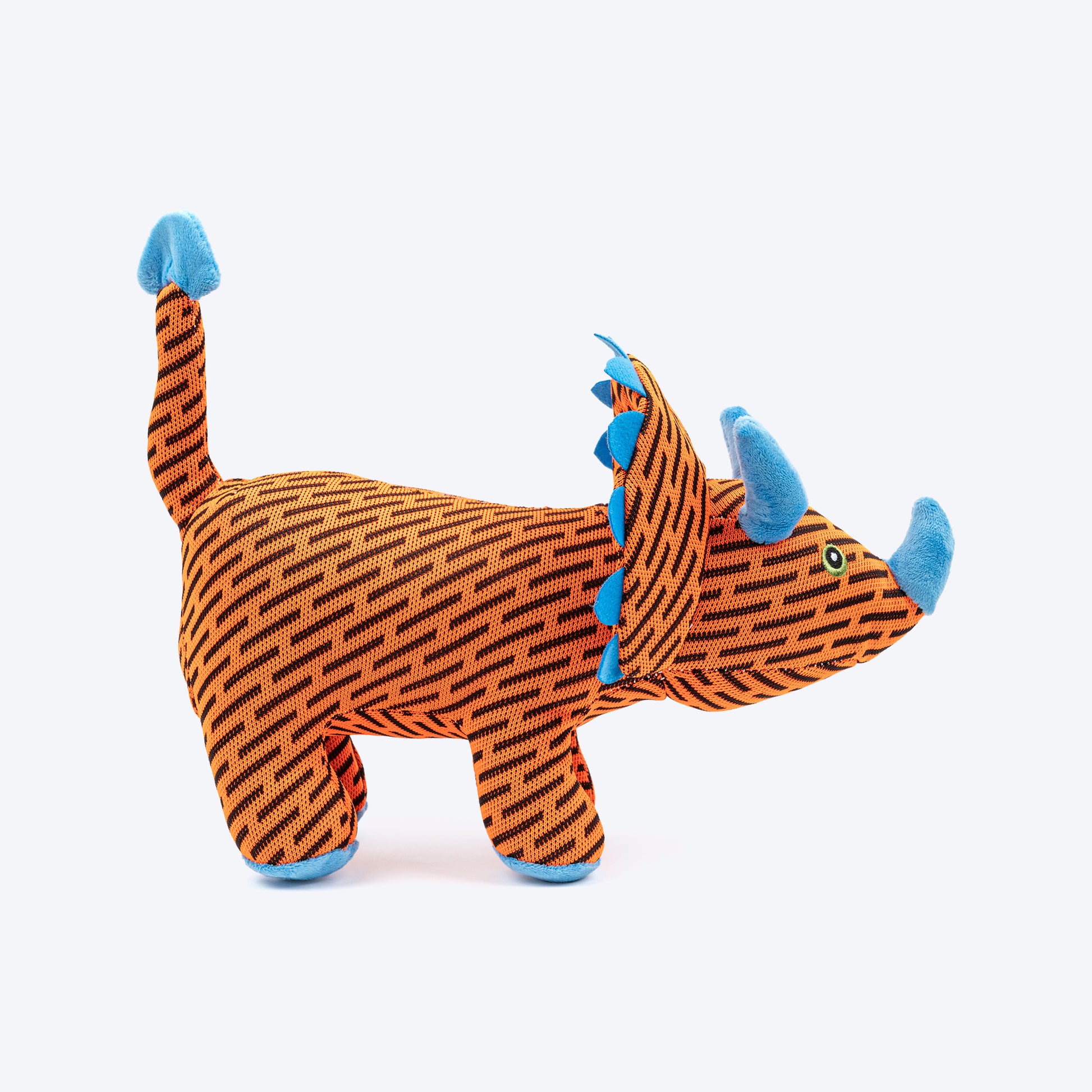 HUFT Wagosaurus Squeaky Plush Toy For Dog - Orange - Heads Up For Tails