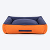 HUFT Classic Lounger Dog Bed - Orange & Blue - Heads Up For Tails