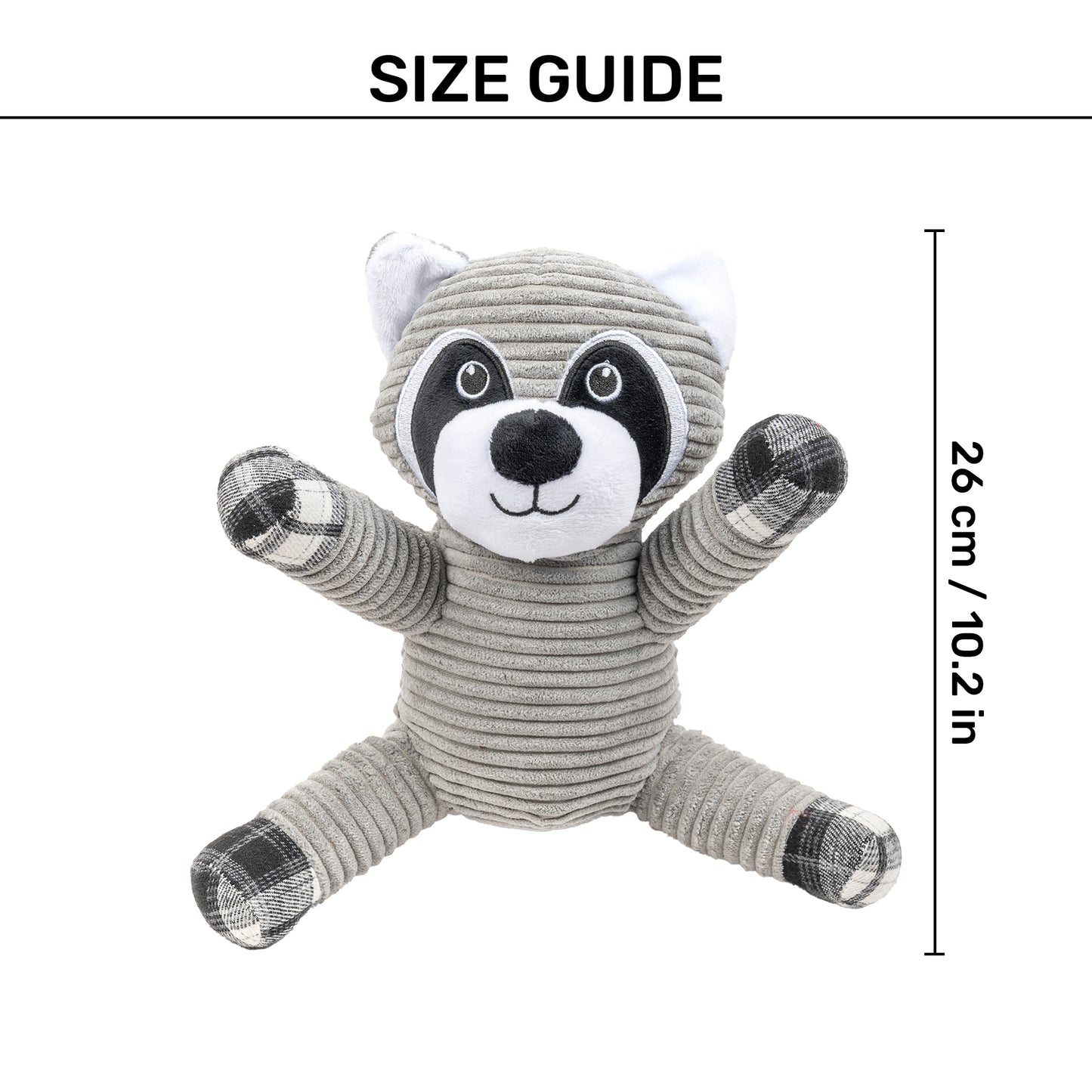 HUFT Bucky Beaver Squeaky Plush Toy For Dog - Grey - Heads Up For Tails