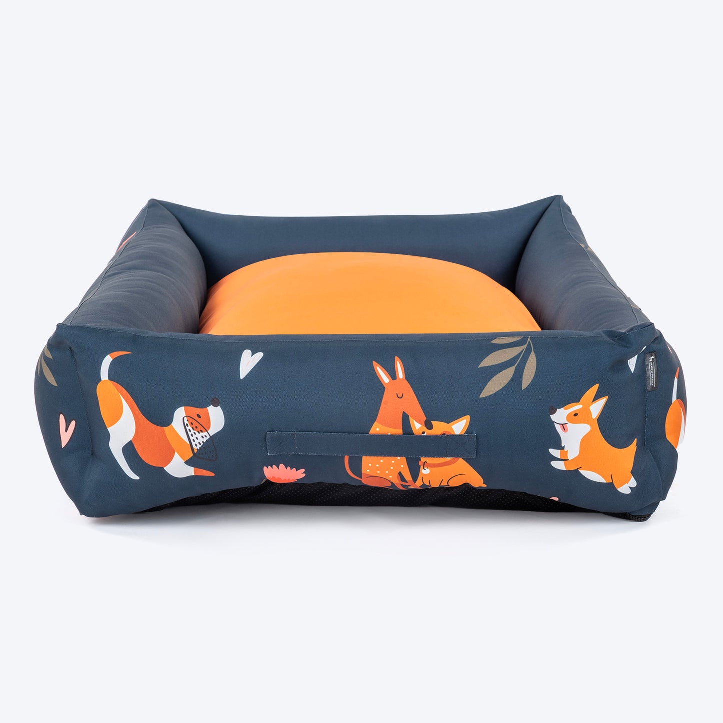 HUFT Dogs in Bloom Lounger Bed For Dog - Navy Blue - Heads Up For Tails