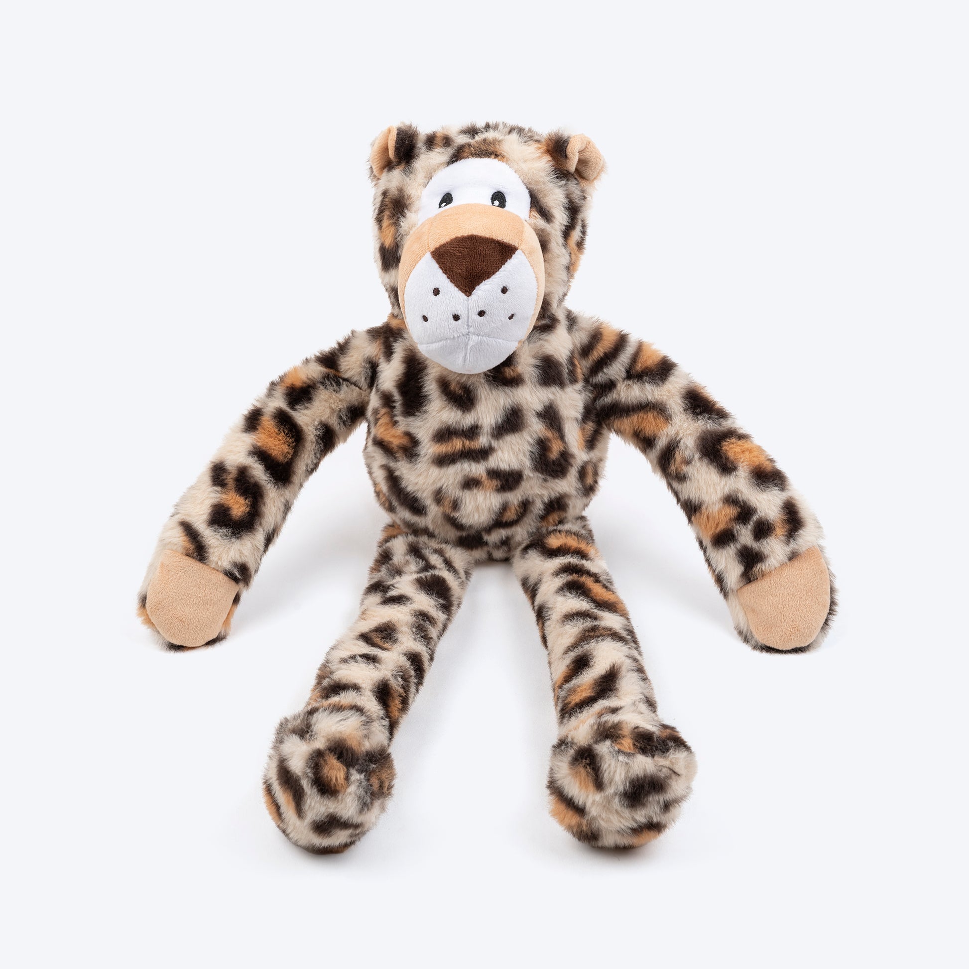 HUFT Leo Leopard Squeaky Plush Toy For Dog - Beige - Heads Up For Tails