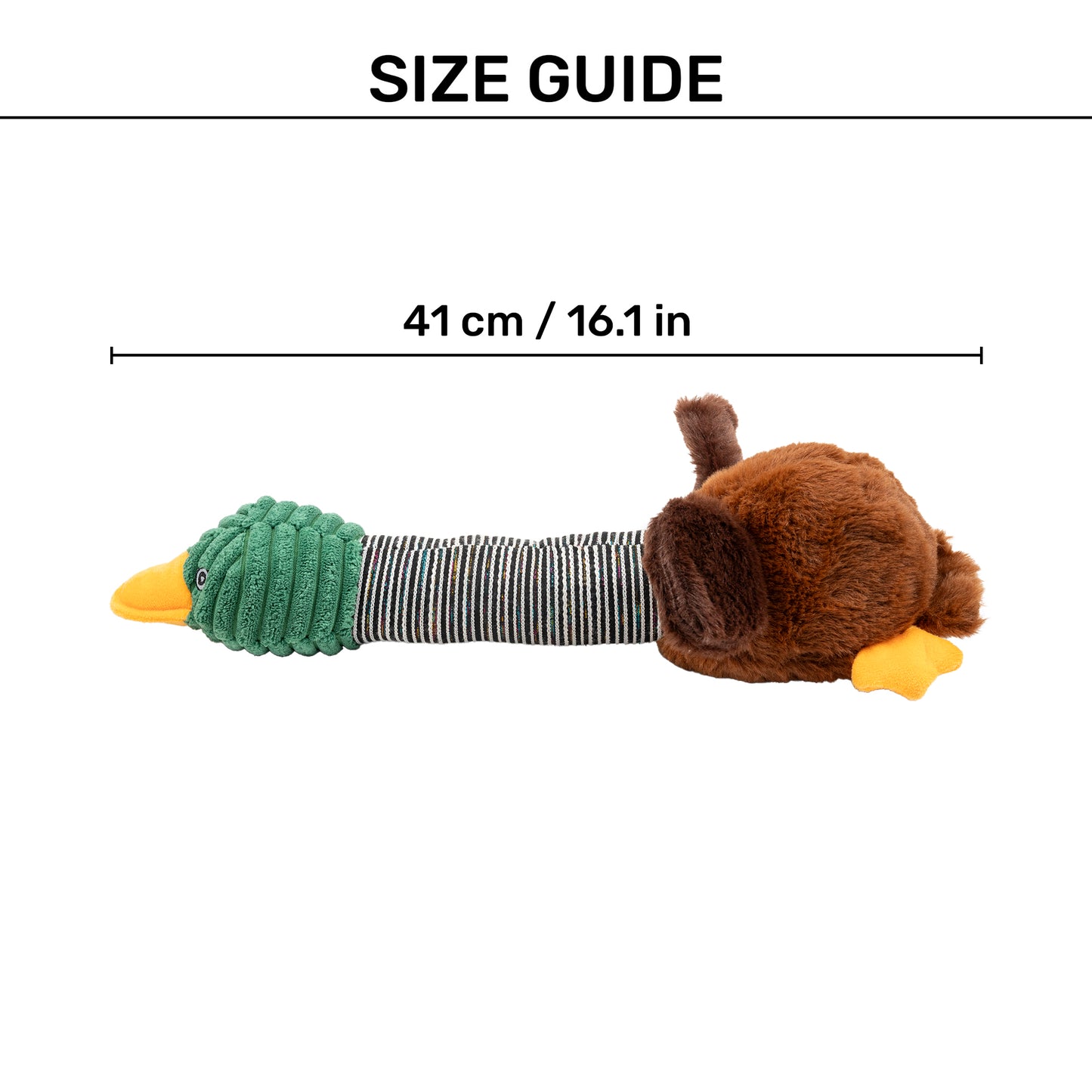 HUFT Dear Ducky Squeaky Plush Toy For Dog - Multicolor - Heads Up For Tails
