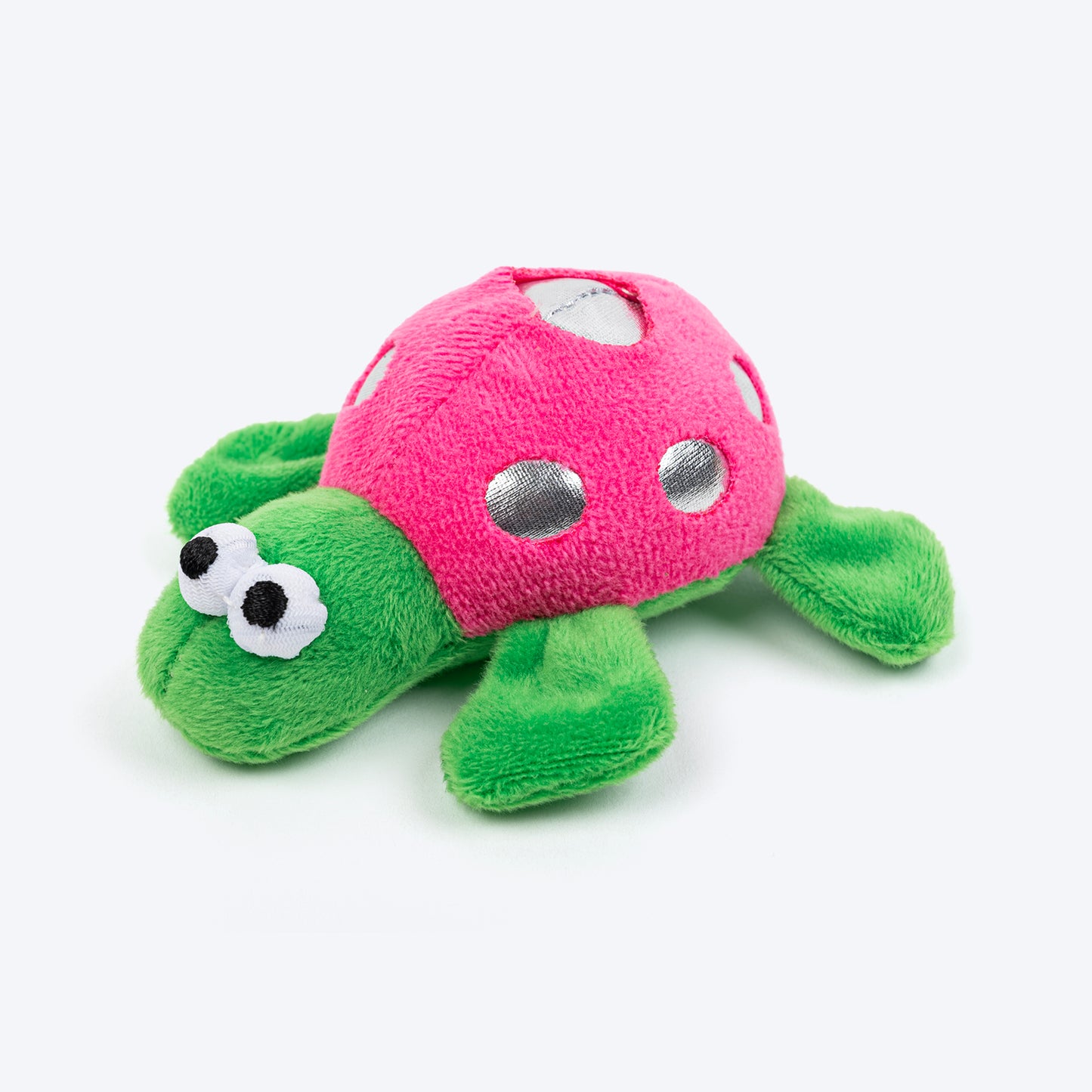 HUFT Shelly The Turtle Plush Toy With Catnip For Cat - Green & Pink - Heads Up For Tails